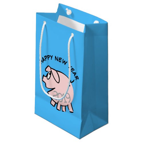 Funny 3 Cartoon Pig  Year 2019 Small Gift Bag