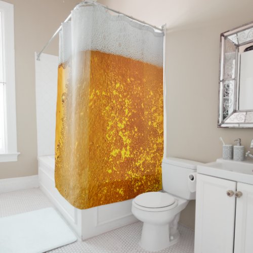 Funny 3_d Beer bubble shower curtain