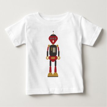 Funny 3-eyed Retro Robot Baby T-shirt by arncyn at Zazzle