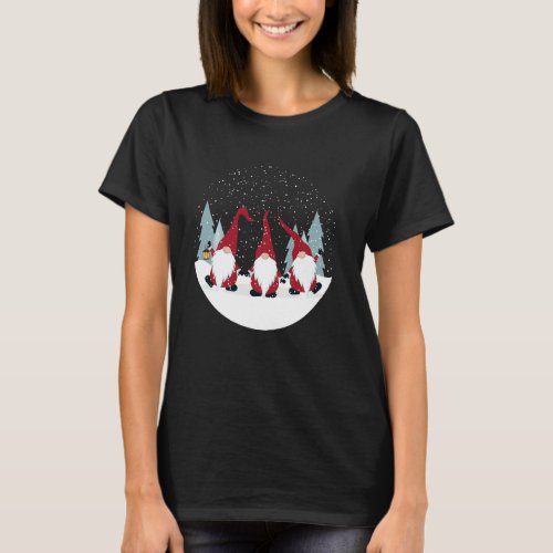 Funny 3 Nordic Gnomes Winter Christmas Swedish Cut T_Shirt