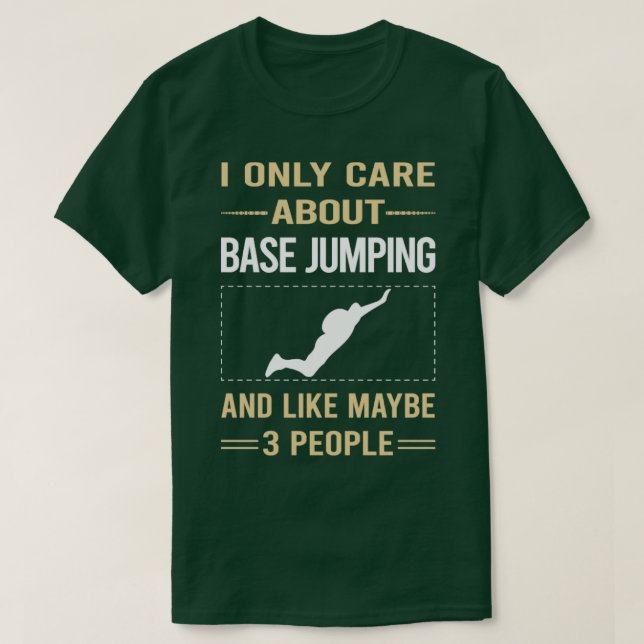 Funny 3 People Base Jumping  T-Shirt (Design Front)