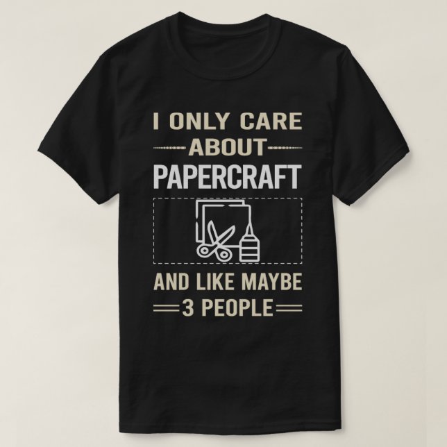 Funny 3 People Papercraft Paper Craft  T-Shirt (Design Front)