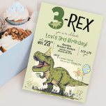 Funny 3-Rex Dinosaur Cartoon 3rd Birthday Party Invitation<br><div class="desc">This funny & super cute dinosaur cartoon Jurassic theme 3rd birthday party invitation with punny sayings such as "3-Rex" and "RSVP to Mama-saurus" is the perfect invite to celebrate your little Dino lover! Easily personalize the front & back side wording. Check out the entire collection including a "Three-Rex" invitation, matching...</div>