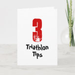 Funny 3 Triathlon Tips - Good Luck Triathlete Card at Zazzle