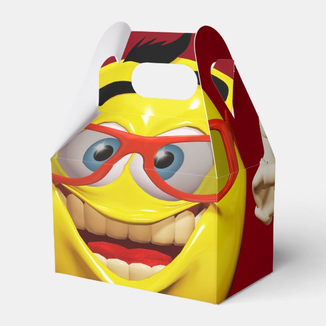Funny 3d  emoticon favor boxes (Front Side)