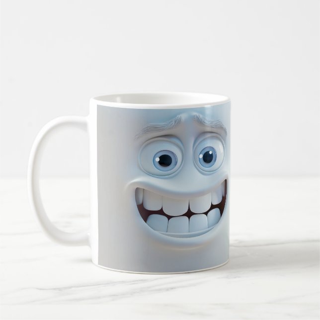 Funny 3D Face  Coffee Mug (Left)