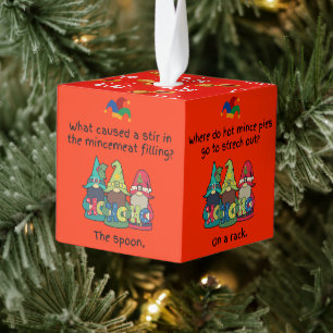 Funny 3D - Mince Pie Jokes (1) Cube Ornament