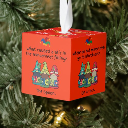 Funny 3D _ Mince Pie Jokes 1 Cube Ornament