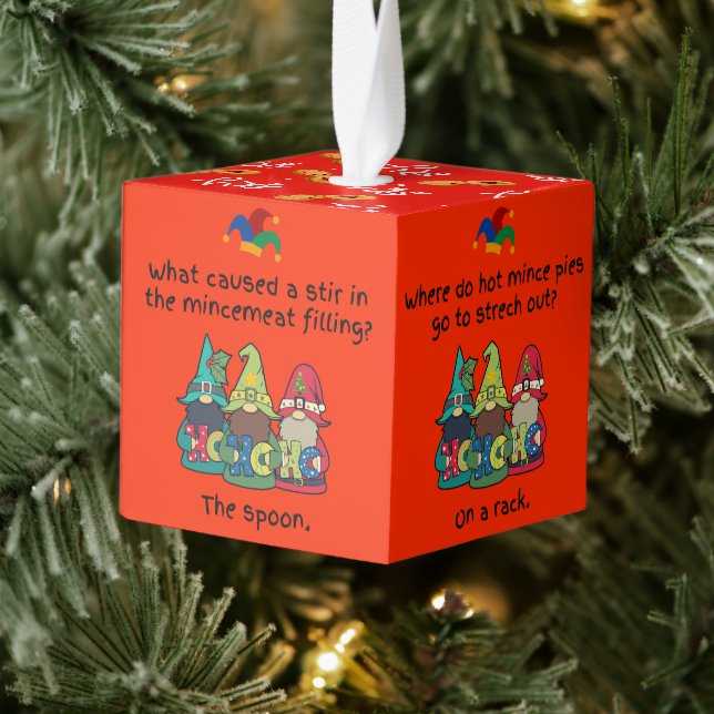 Funny 3D - Mince Pie Jokes (1) Cube Ornament (Tree)