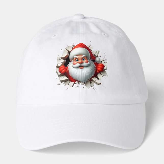 Funny 3D Santa Claus Christmas Holiday Design Hat (Front)
