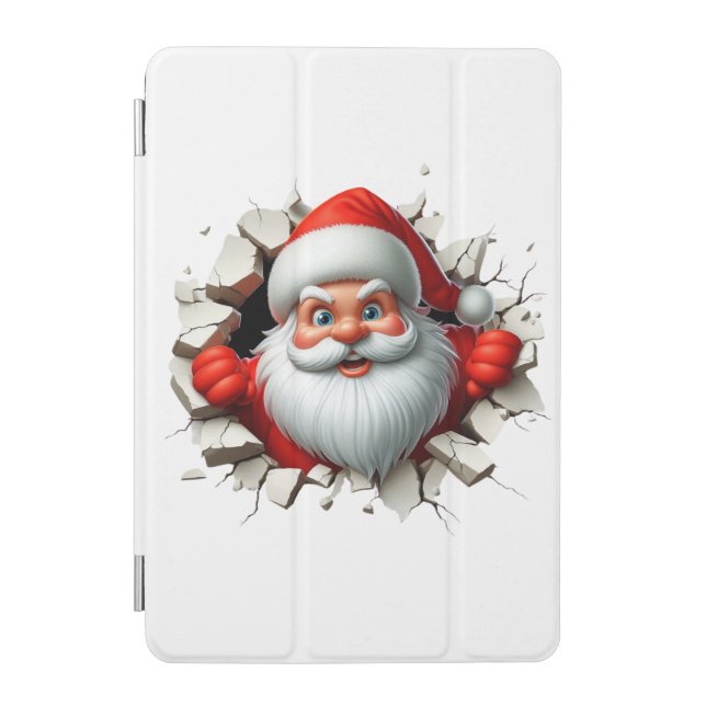 Funny 3D Santa Claus Christmas Holiday Design iPad Mini Cover (Front)