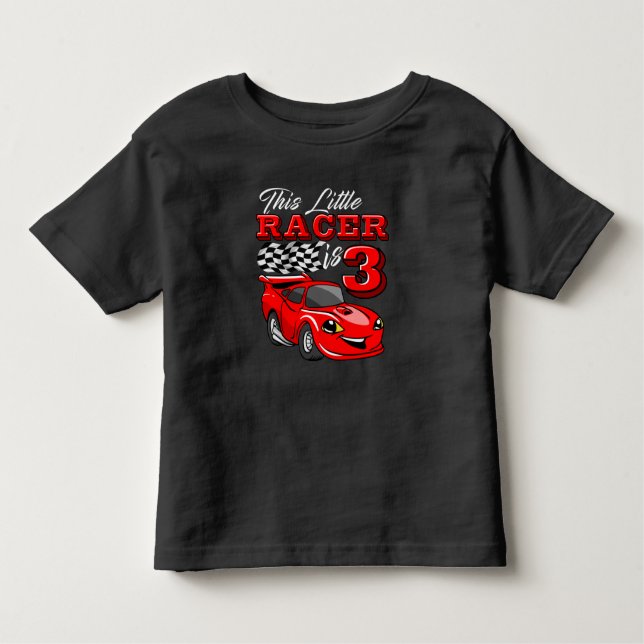 Funny 3rd Birthday Race Car Shirt design (Front)
