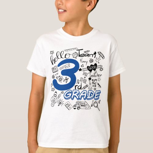 Funny 3rd Grade Back to School Kids and Teacher T_Shirt