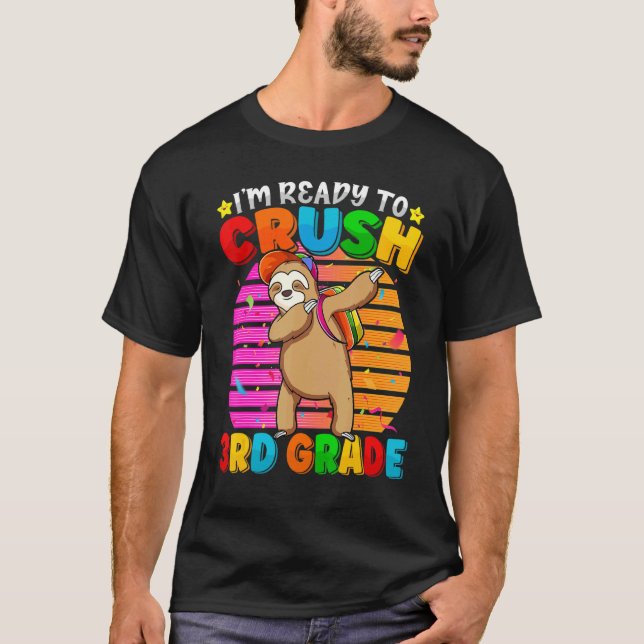 Funny 3rd Grade Dabbing Sloth Back To School Backp T-Shirt (Front)