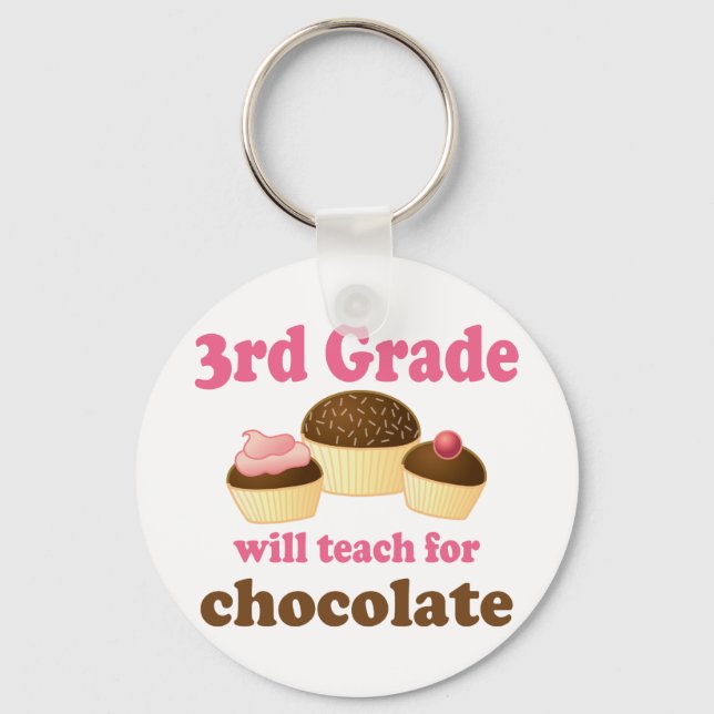 Funny 3rd Grade Teacher Keychain (Front)