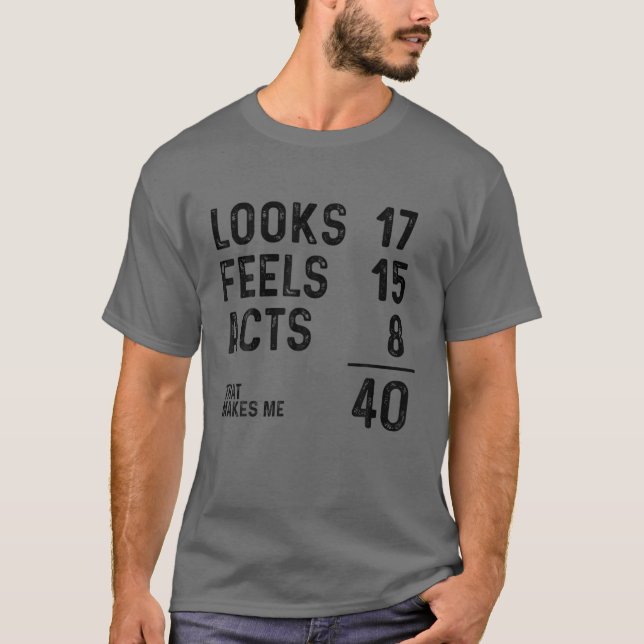 Funny 40 Years Old 40Th Birthday Born In 1982 T-Shirt (Front)