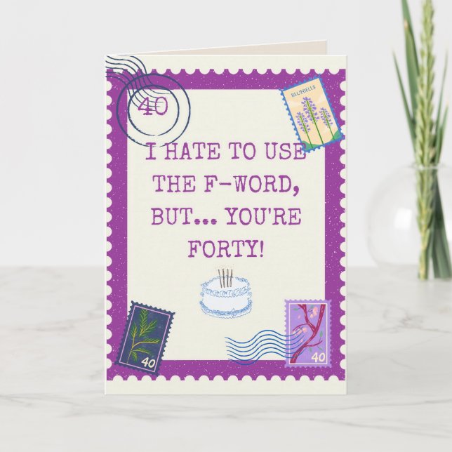 Funny 40th birthday card (Front)