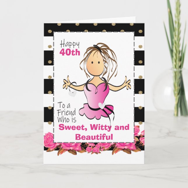 Funny 40th Birthday Card for Her (Front)
