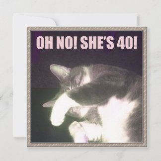Funny 40th Birthday (Cat) Card