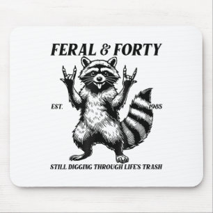 Funny 40th Birthday Est 1985 Feral &amp; Forty Rac Mouse Pad