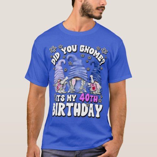 Funny 40th Birthday For Mommy Did You Gnome Its My T_Shirt