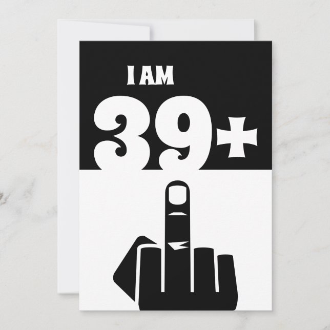 Funny 40th Birthday Gift, 39 Plus one Checker  Invitation (Front)