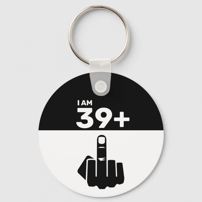 Funny 40th Birthday Gift, 39 Plus one Checker Keychain (Front)