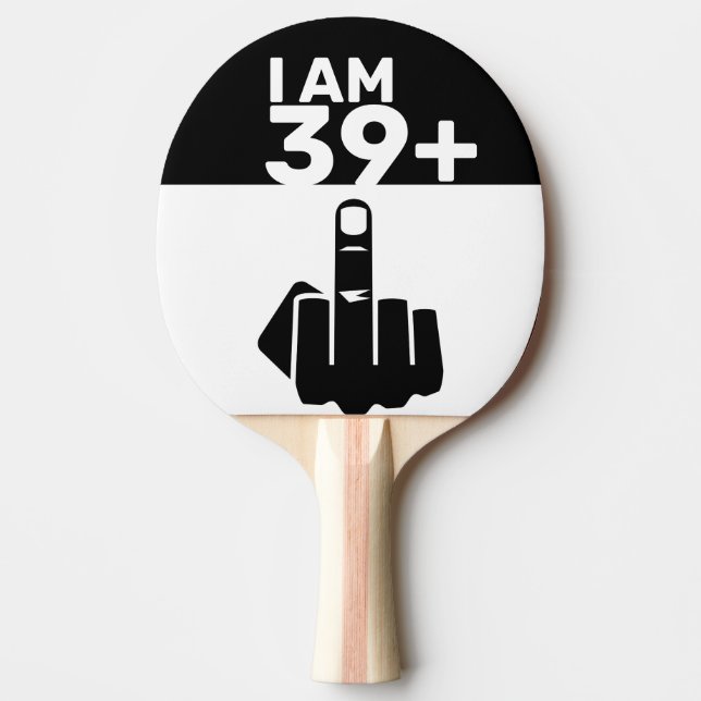 Funny 40th Birthday Gift, 39 Plus one Checker Ping Pong Paddle (Front)