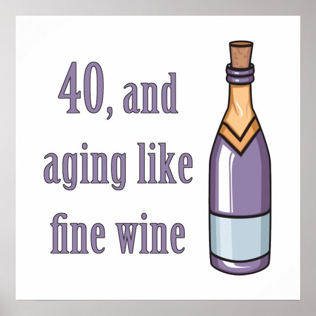 Funny 40th Birthday Gift Ideas Poster (Front)
