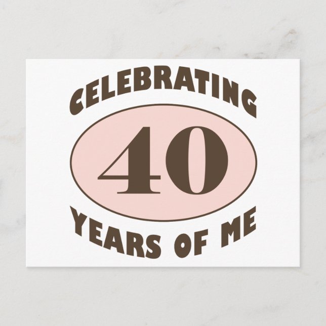Funny 40th Birthday Gifts Postcard (Front)