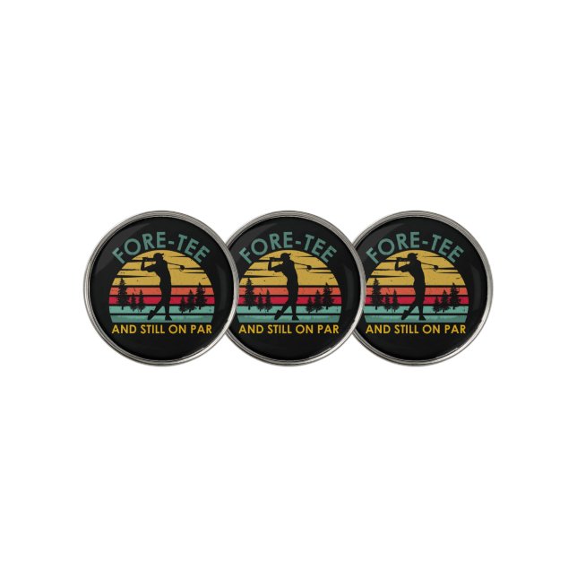 Funny 40th birthday Golf Player Men Dad Golfer Ball Marker (3 Up)