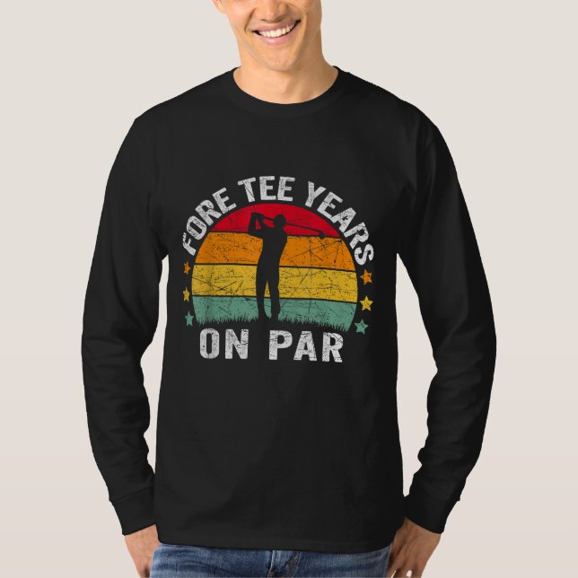 Funny 40th Birthday Golf Pun Retro Sunset 40 Year  T-Shirt (Front)
