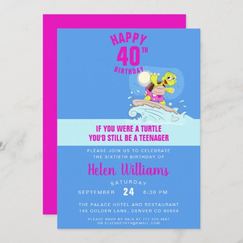 Funny 40th birthday invitation