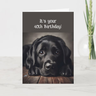 Funny 40th Birthday, Labrador Retriever Card