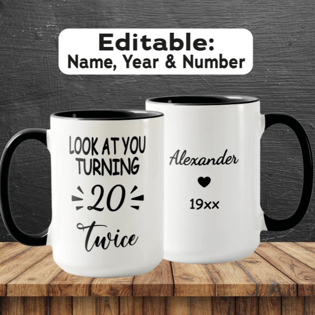 Funny 40th Birthday Mug – Custom Name & Birth Year (Creator Uploaded)