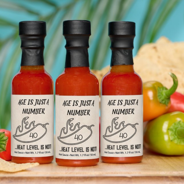 Funny 40th Birthday Party Favor Hot Sauces (Multi)