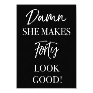 attitude funny 40th birthday invitations zazzle