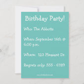 Funny 40th Birthday Party Invitations (Back)