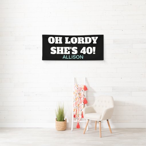 Funny 40th Birthday Party Personalized Banner | Zazzle