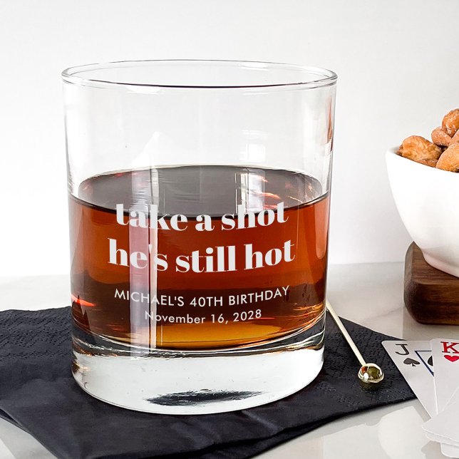 Funny 40th Birthday Party Rocks Glass (Creator Uploaded)