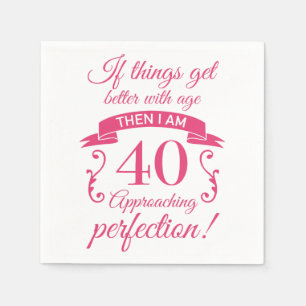 Funny 40th Birthday 'Perfection' Napkins