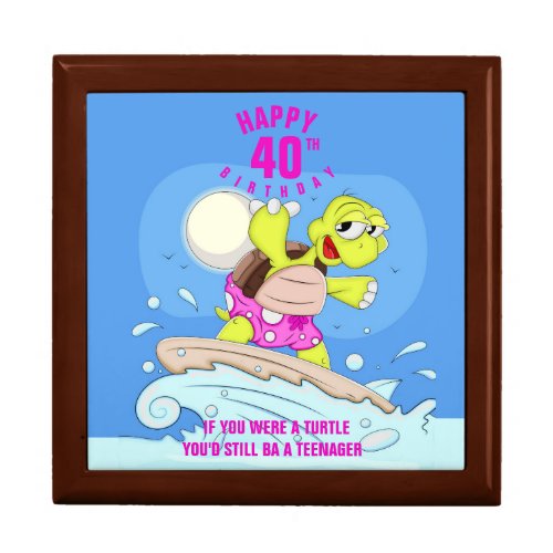 Funny 40th birthday quote gift box