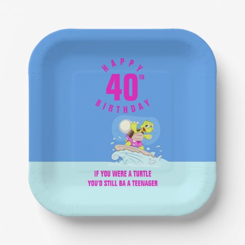 Funny 40th birthday quote  paper plates