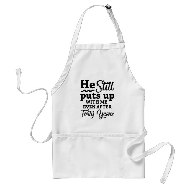 Funny 40th Wedding Anniversary Adult Apron (Front)