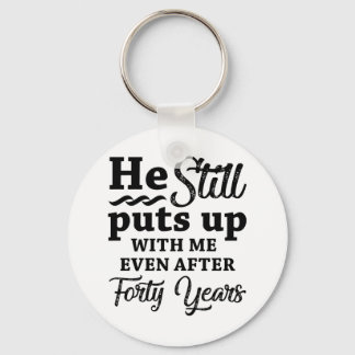 Funny 40th Wedding Anniversary Keychain
