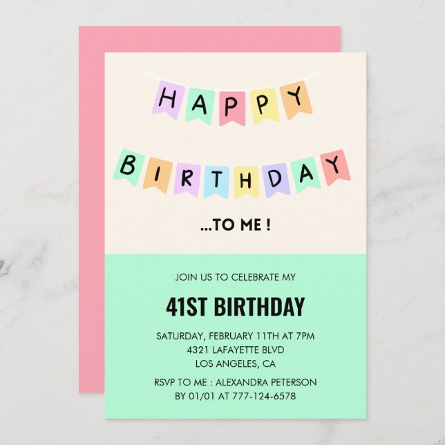  Funny 41st birthday invitations Happy Birthday (Front/Back)
