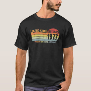 Funny 44Th Birthday Legend Since September 1977 Bo T-Shirt