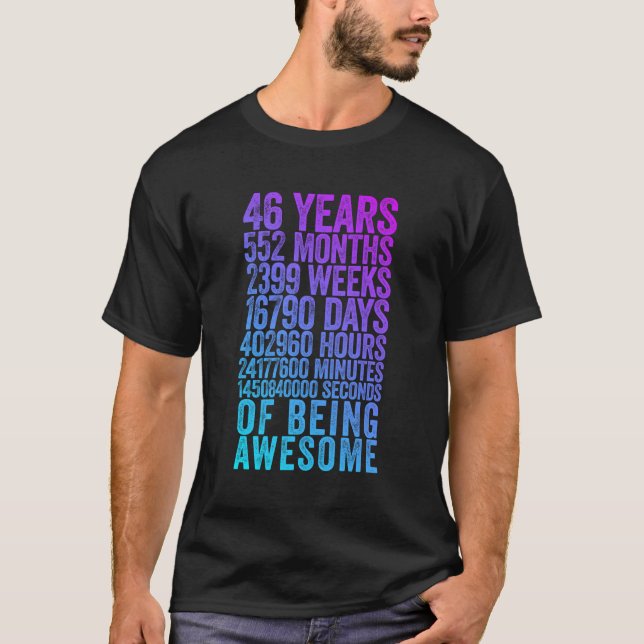 Funny 46Th Birthday Shirt Old Meter Funny 46 Year  (Front)