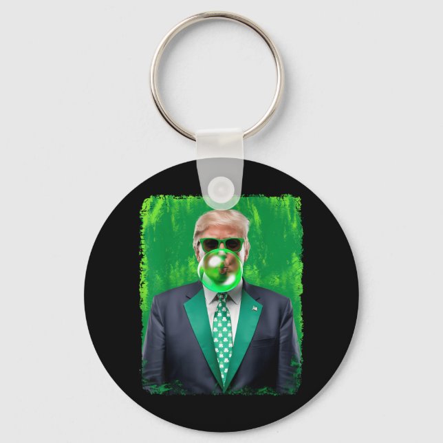Funny 47th President St Patricks Day Irish Trump B Keychain (Front)