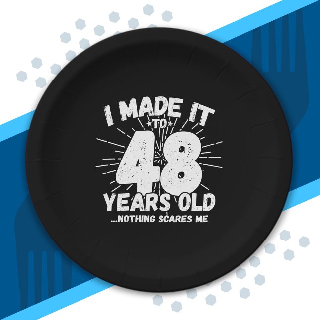 Funny 48th Birthday Quote Sarcastic 48 Year Old Paper Plates (Creator Uploaded)